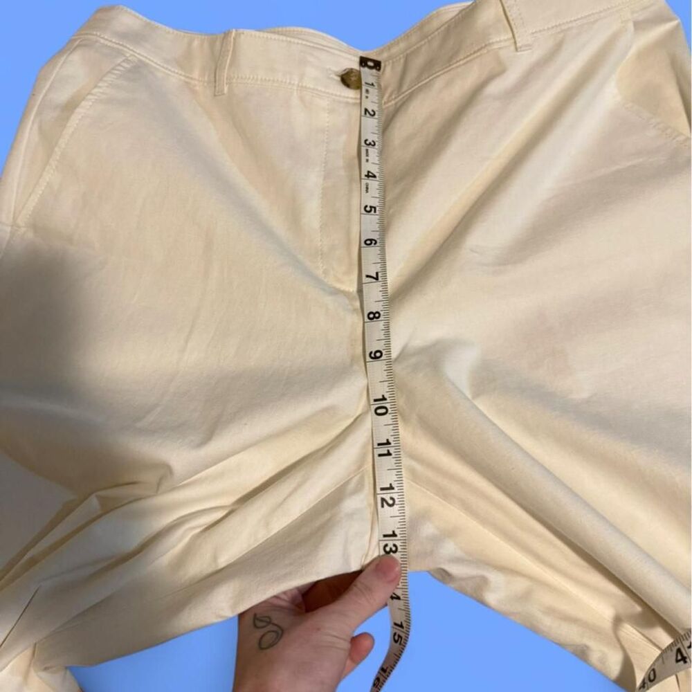 J. Crew Cotton Wide-Leg Trousers with Adjustable Back Tab - Off-White, size 12 - Picture 4 of 7